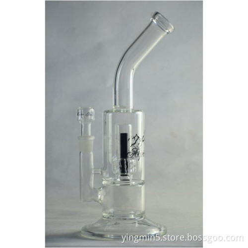 Glass Pipe Oil Rig Glass Oil Pipe Glass Smoking Pipe with 1 Perc 14 Inches High (GB-028)